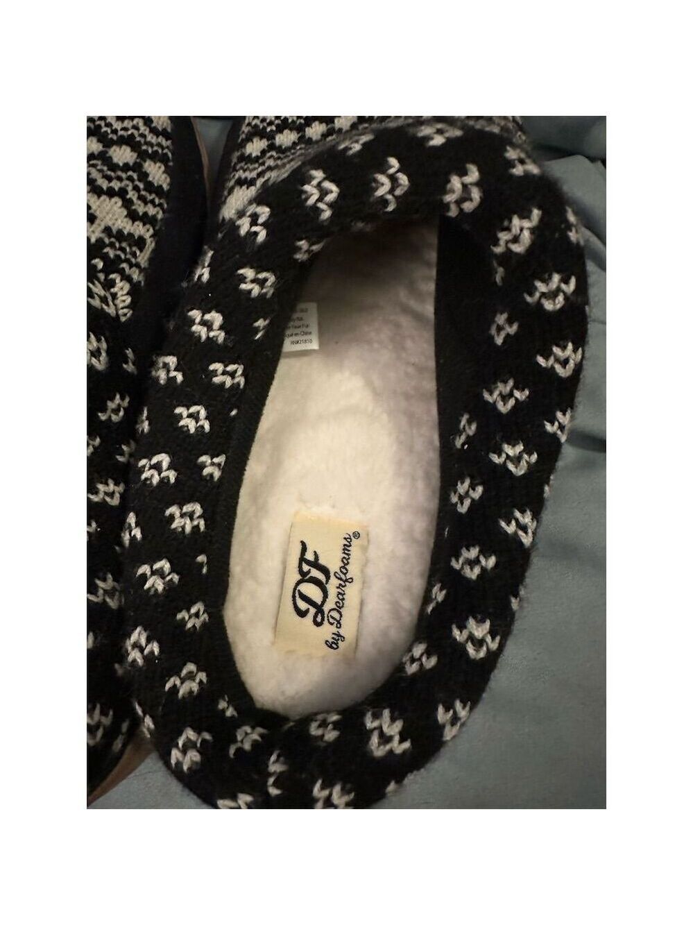 Dearfoams Women's Black Knit Memory Foam Slippers Size 9-10 - Picture 6 of 6
